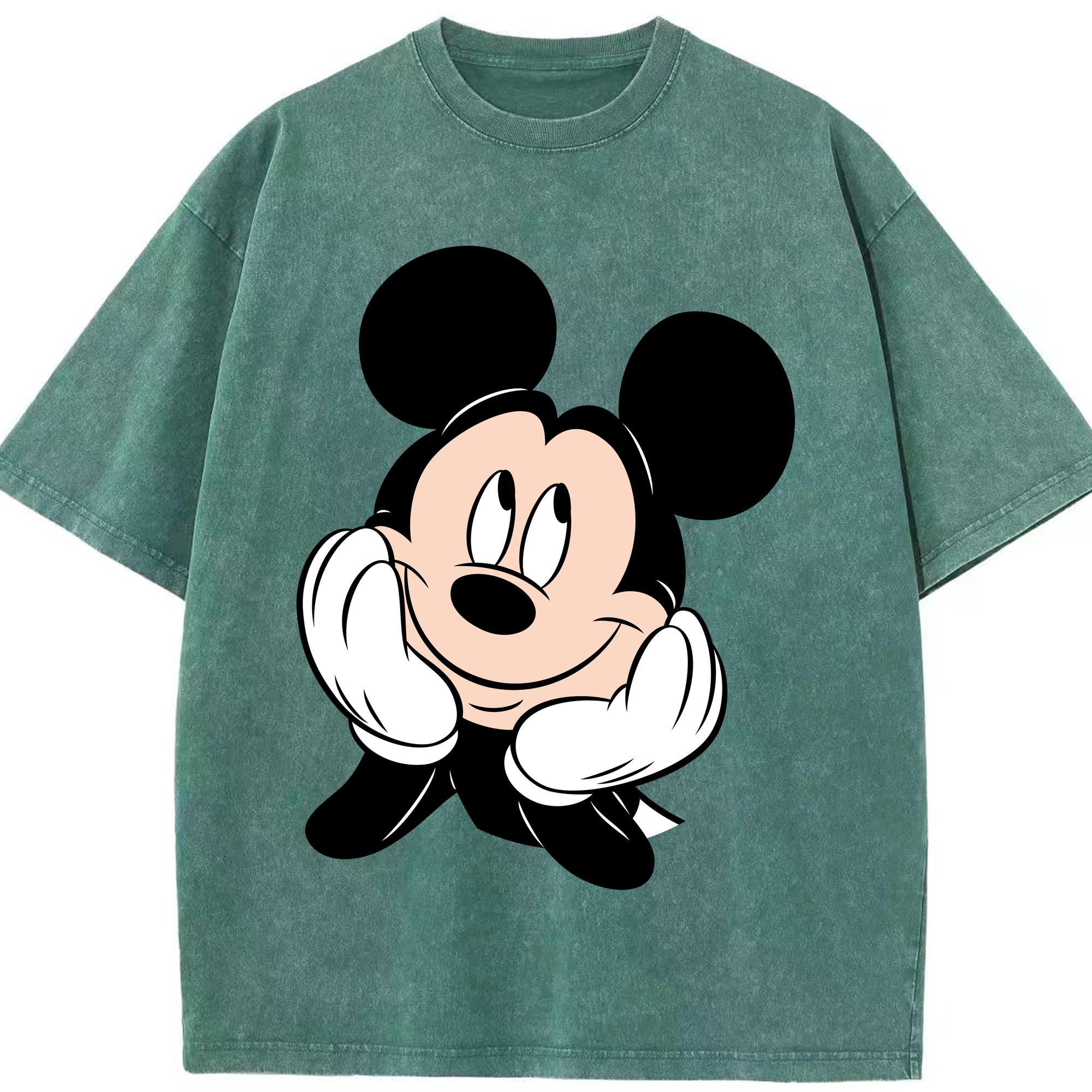 （画像用） ミッキーマウス Mickey Mouse 綿100% ヴィンテージ風 半袖Tシャツ（フロントプリント）